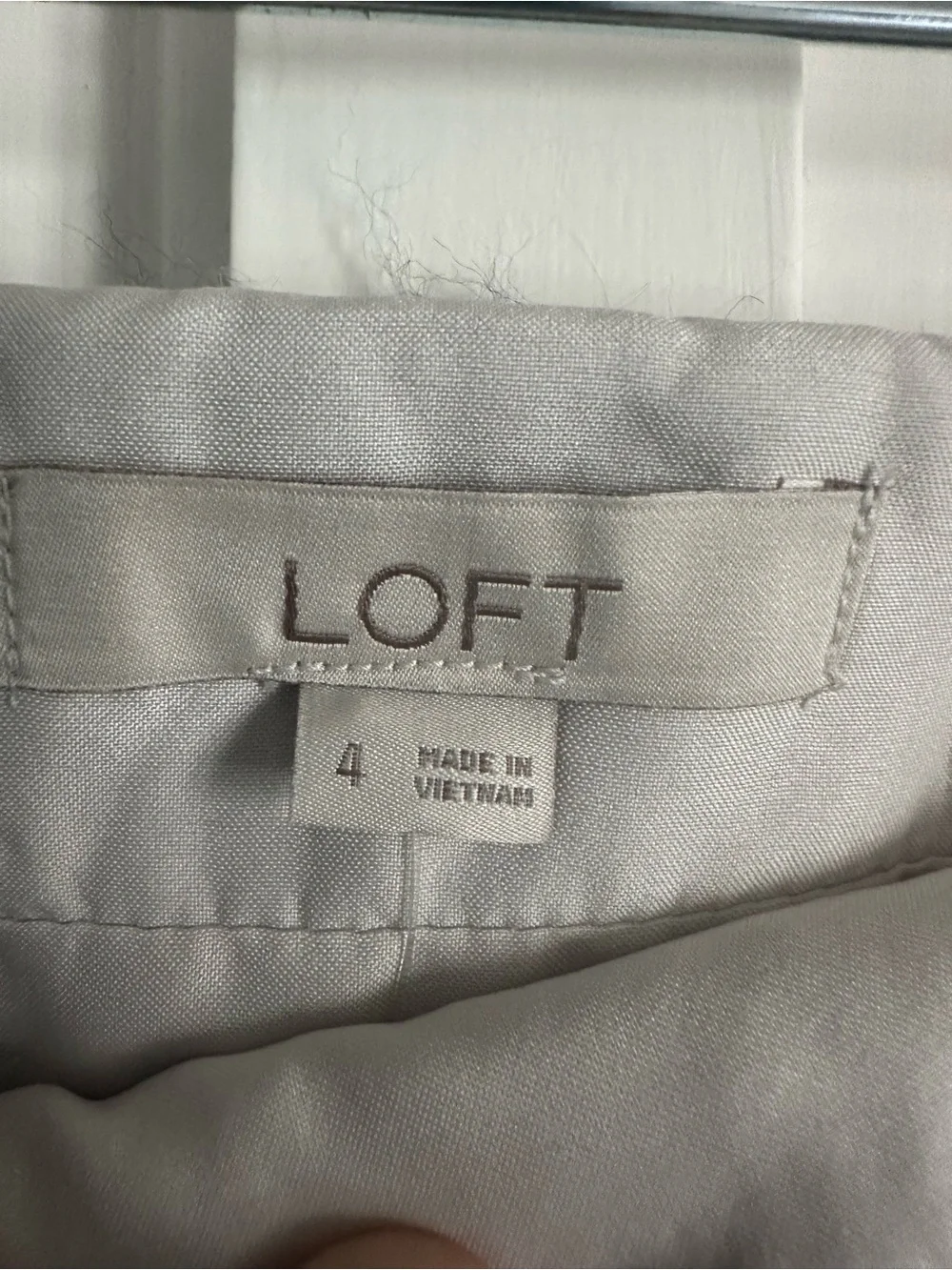LOFT Cream and Gray Plaid Mini Skirt